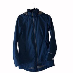 Marmot Navy Waterproof Hooded Rain Jacket Women’s Small S Lightweight Shell